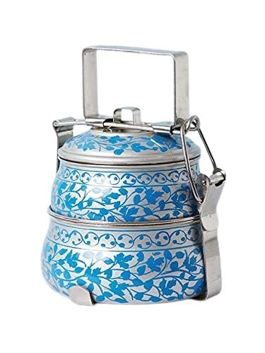 a beautiful Handmade designer lunch box Hand-Painted tiffin box 2 tier